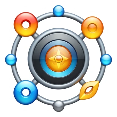 create a physics emoji which does not have any element of biology or chemistry in it. must contain hints of all the branches of physics sticker