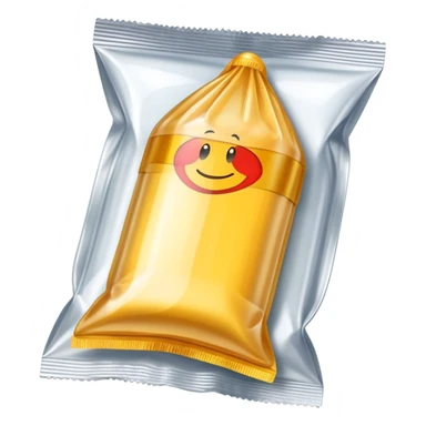 Condom in wrapper sticker