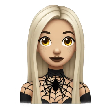 tan goth girl with spiderweb shoulder tattoo and medium length hair sticker