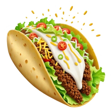 A juicy taco erupting in an explosion of white paint sticker
