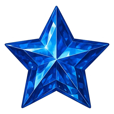 sapphire star, digital illustration sticker