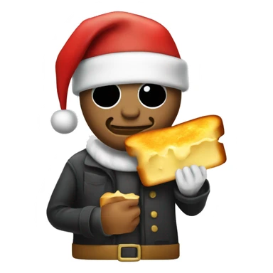 bank robber dressed as santa holding a grilled cheese  sticker
