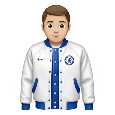 a blue baseball jacket with white sleeves piece of clothes item only
In Chelsea FC theme sticker