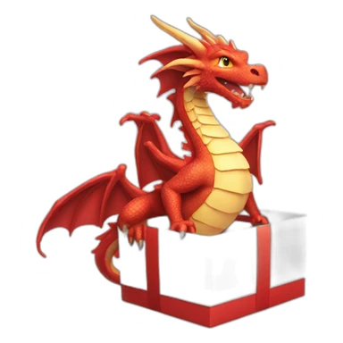 dragon from gift box sticker