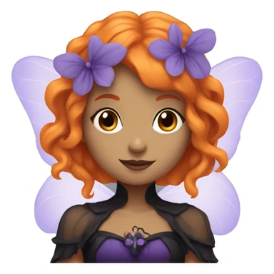Gothic fairy with Orange hair and violet dress sticker