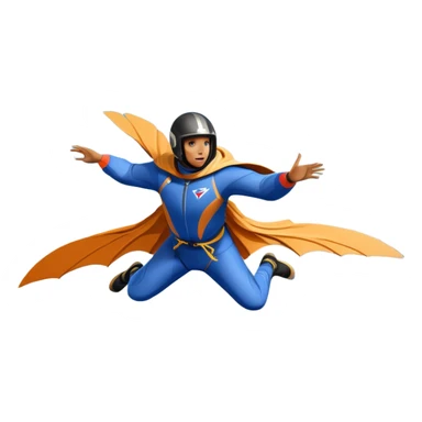 A daring wingsuit athlete soaring between towering mountains, with their wingsuit fully stretched, cutting through the air at high speed. The background features dramatic cliffs and a vast sky, emphasizing the thrill and freedom of base jumping. sticker