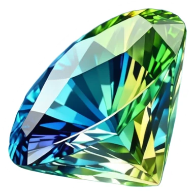 Shifting Blue to Green to Yellow, sparkling realistic still life 3D rendering gemstone sticker