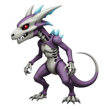 Shiny Badass Edgy Dark Evil Spectral Dusky Spooky Skeletal Cool Hot Stylish Handsome Duskull-Marowak-Darkrai-Genesect-Fakémon-fusion (full body) sticker