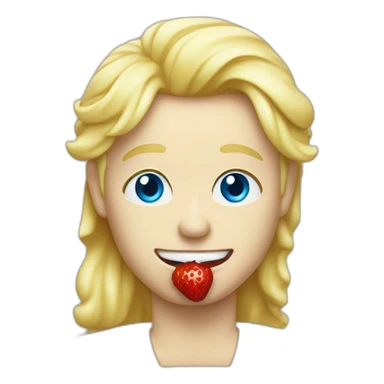 Blond man blue eyes Italian icecream vanilla strawberry sticker