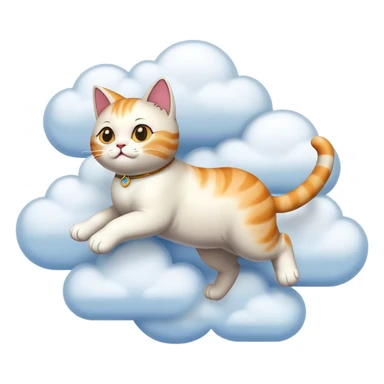 cat flying inclouds sticker