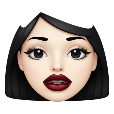 lips with black lipstick sticker