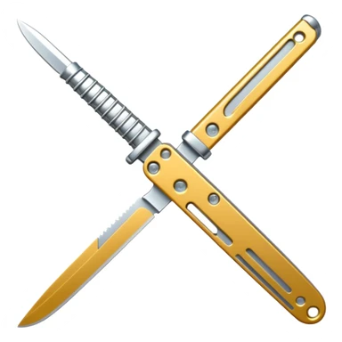 only Silver colour butterfly knife sticker