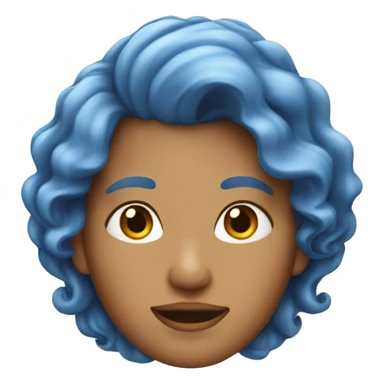 Une dame avec les cheveux bleu  sticker