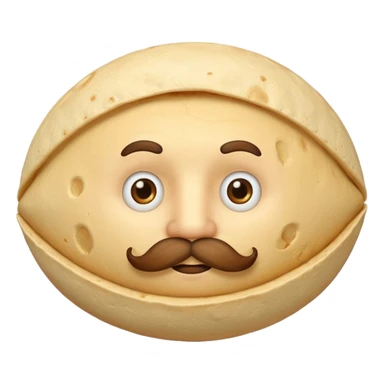 a fresh "Flting" flour tortilla football with a mustache sticker