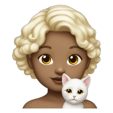 Baby girl light skin - 1 white cat- 1 black cat sticker