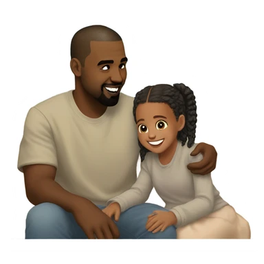 Kanye west and his daughter sticker