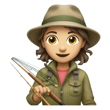 Girl casting a fly rod sticker