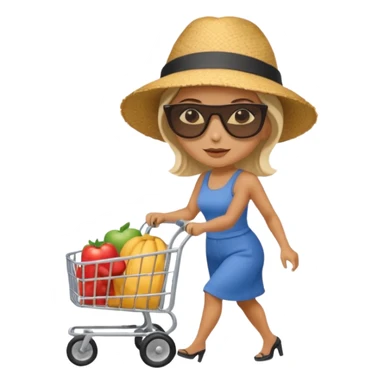 mujer empujando un carro por la parte trasera sticker