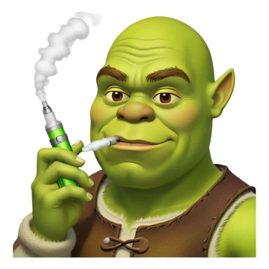 sherk with a vape  sticker