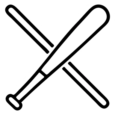simple icon of a wooden stick and a wooden bat sticker