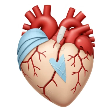 A cracked heart with a tiny bandage sticker