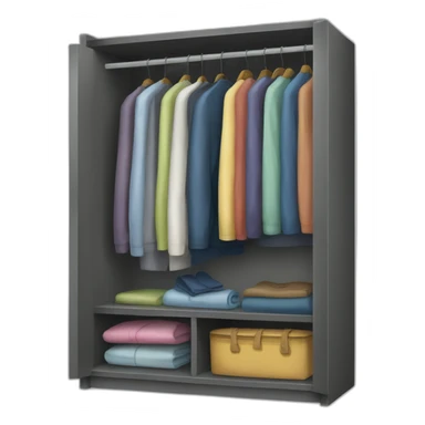 A wardrobe with Clothes sticker