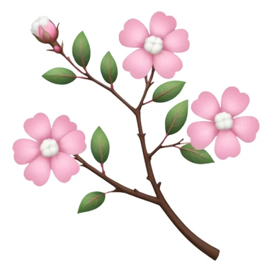 tree branch decorated with flowers and cotton sticker
