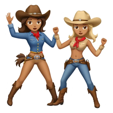 Cowgirl kicking cowboy  sticker