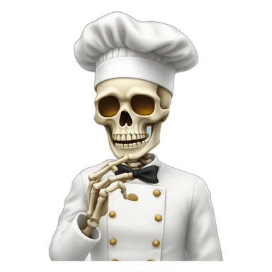 skeleton Chefs blowing Kiss with Italian hand sticker