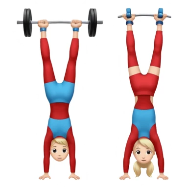 A boy doing a handstand and a girl lifting weights sticker