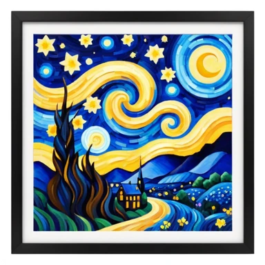 The starry night in painting frame
















 sticker