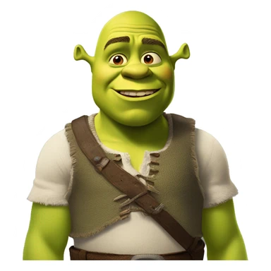 shrek rise his hand, eyes close sticker