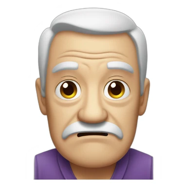 A grumpy old man with a grimace  sticker