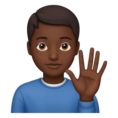 Que este 🙋🏾emoji envés que saludé haga con mano la forma de L sticker