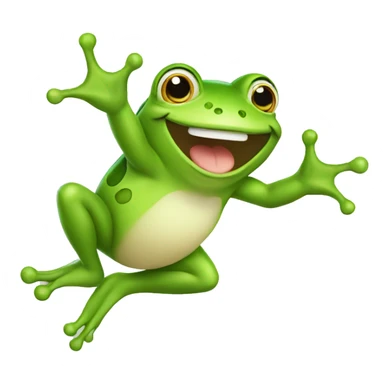 Happy cute frog jumping  sticker