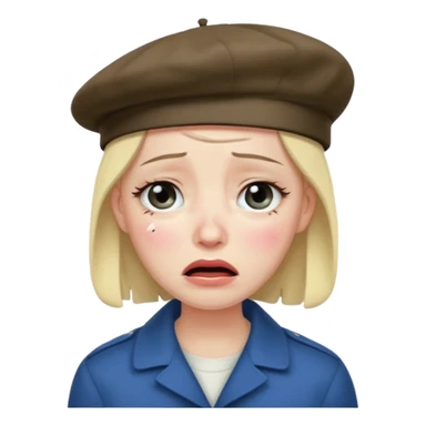 😭 with beret sticker