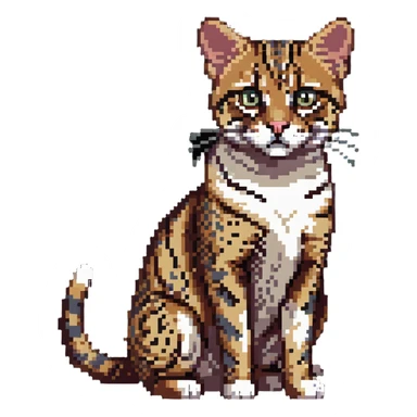 Leopard cat with spotted coat and alert posture sticker