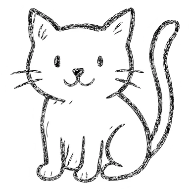 hand-drawn outlined cat icon sticker