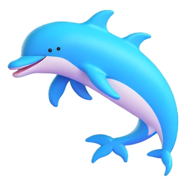 Chilean dolphin, playful, jumping, shiny texture, 3D emoji style sticker