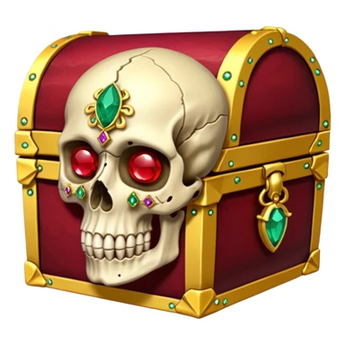 Human skull inlaid with gemstones in jungle treasure sticker