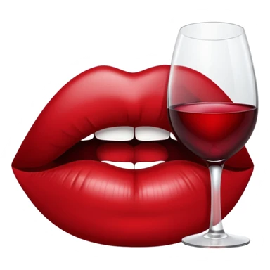 Red wine lip mark emoji png sticker