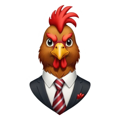 rooster wearing a necktie sticker
