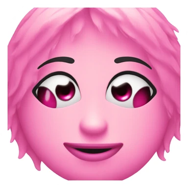 Pink smiley face with lashes  sticker