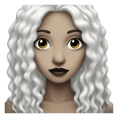 White hair white skin gothic woman sticker