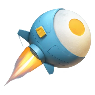 rocket moon blue coins sticker