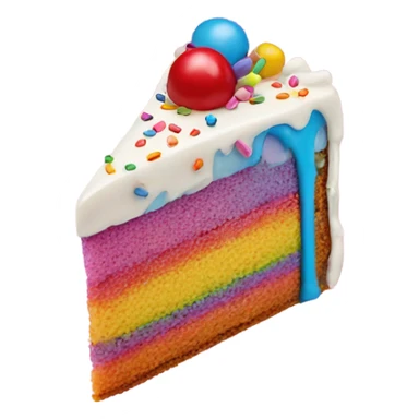slice of cake with rainbow sprinkles  sticker