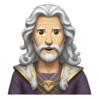 God, man with long hair, beard and white mustache sticker