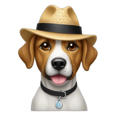Un chien avec un chapeau noir sticker
