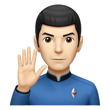 Spock making the Vulcan salute in Starfleet blue uniform (Star Trek) sticker