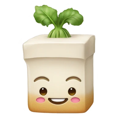tofu with eggplant on head sticker